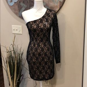 Forever 21 Semi sheer/nude little black dress